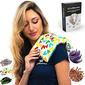 Pittenzak Warmtekussen - Pittenkussen voor Magnetron (35x18 cm) - Lijnzaadkussen - Warmtezak met Wasbare Hoes, 100% Katoen en Lavendelgeur