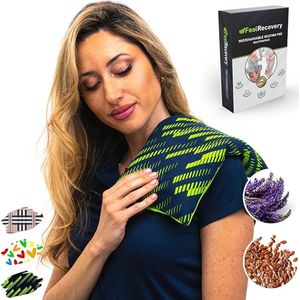 Pittenzak Warmtekussen - Pittenkussen voor Magnetron (35x18 cm) - Lijnzaadkussen - Warmtezak met Wasbare Hoes, 100% Katoen en Lavendelgeur