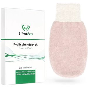 Badsponzen, peelinghandschoen voor fluweelzachte huid, scrub van brandnetel, katoen en koper, lichaamspeeling, exfoliërende handschoenen, hypoallergeen, lichaamscrub voor badkamer en douche