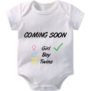 Hospitrix Baby Rompertje met Tekst ""Coming Soon GIRL"" | Korte Mouw | Kraamkado |  Cadeau voor Zwangerschap | Zwangerschap Aankondiging | Bekendmaking | Aankondiging | Aanstaande Moeder | Moederdag