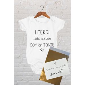 Baby Rompertje met Tekst HOERA! Jullie worden oom en tante | Korte Mouw | Cadeau voor Zwangerschap | Bekendmaking | Aankondiging | Aanstaande