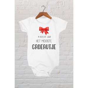 Hospitrix Baby Rompertje met Tekst ""Het mooiste Cadeautje"" |Kerstcadeau | 0-3 maanden | Kerst zwangerschaps aankondiging | Cadeau voor Zwangerschap | Bekendmaking | Aankondiging | Aanstaande Moeder | Moederdag