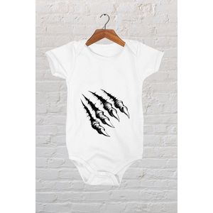 Hospitrix Baby Rompertje met Print Halloween Monster | 50-56 maat | 0-3 maanden |  Korte Mouw | Cadeau voor Zwangerschap | Bekendmaking | Aankondiging | Halloween kostuum Baby