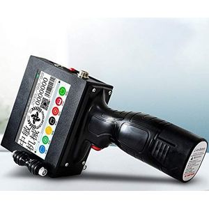 Toplionace Handheld intelligente inkjetprinter, 4,3 inch touchscreen laserlabel markering drukmachine, draagbare productiedatum barcode codering grafisch logo tekst maken printer (zwart)