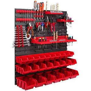 botle 24 stapelboxen, gereedschapshouder, wandrek, werkplaatsrek, gereedschapswand, 78 x 78 cm, gereedschapshouder, opslagsysteem, opbergkast, extra sterke wandplaten