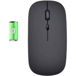 Oplaadbare draadloze muis 2.4GHz usb voor Windows, Mac, PC, Zwart