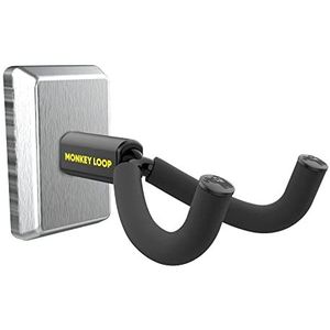 Monkey Loop - Wall Prime - Wandgitaarhouder - Roterend kogelgewricht - Kleur chroom - Geschikt voor alle soorten gitaren en bassen - Inclusief pluggen en schroeven - Gitaaraccessoires