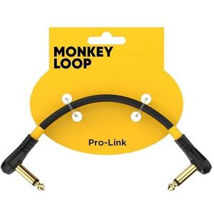 MONKEY LOOP Pro Link Pedaal Gitaar Patch Jack op jack gehoekt - kabel met schuine uiteinden - 24k vergulde stekker - PVC gecoat - maximale isolatie - lengte 10 cm