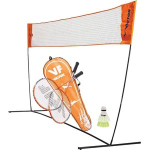 VICTOR badmintonnet EASY met VICTOR badmintonset hobby 1.6| 2 rackets en 2 shuttles