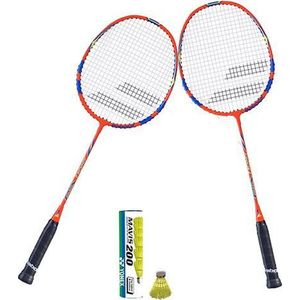 Babolat Junior badmintonset - rood/blauw - met outdoor shuttles