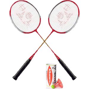 Yonex recreatieve badmintonset GR-020 met 3 VICTOR AIRbadminton outdoor shuttles