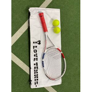 'I love tennis' drawstring bag / rackettas - wit/zwart