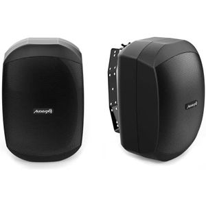 Audibax Ovo 6 Black – Passieve HiFi-luidspreker, IP65-luidspreker, 60 W, 100 V inline voeding, wandhouder inbegrepen, luidspreker met woofer 15,2 cm (6 inch)