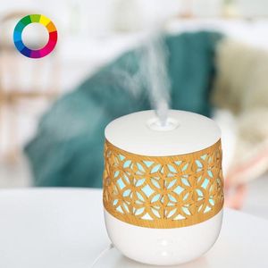 Diffuser Essential Oils Wood 100ml Changing Light - Kunststof ABS|Polypropylène PP - Wit - SILUMEN