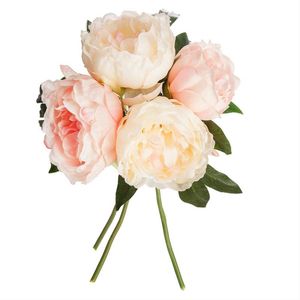 Kunstmatige pioenrozen 30 cm boeket van 4 bloemen - Overig - Roze - Rose - SILUMEN