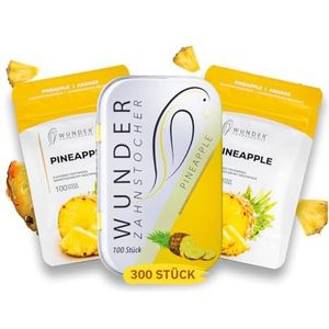 Wunder Tandenstokers, tandenstokers met smaak, set van 3, plasticvrij kauwgom, helpt tegen slechte adem, stoppen met roken, frisse adem met gearomatiseerde tandenstokers, suikervrij, veganistisch