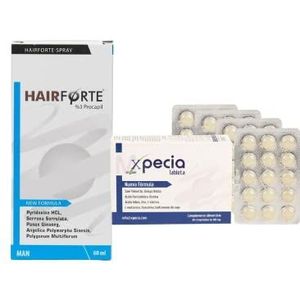 Hair Forte Man en xpecia Tablet-Man, natuurlijke behandeling voor haaruitval, met Saw Palmetto en Procapil