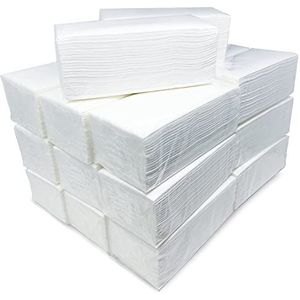 ZickZag papieren handdoeken, verpakking van 3000 stuks, gelamineerde handdoeken, dubbellaags, hoog gramgewicht