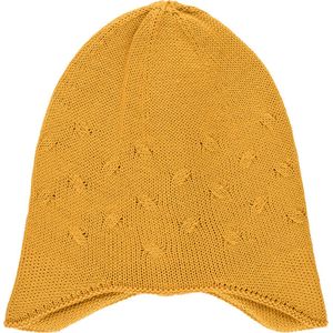 Bold Bamboo kinder muts Hári - Kind 1-4 jaar - 100% organisch bamboe - Knit beanie - Okergeel