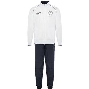 SSC Napoli Licht trainingspak, wit, EA7, officieel product, SSCN-logo, zomer, zijzakken, ritssluiting, XXL