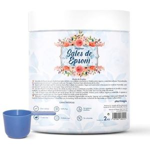 Plantawa Epsomzout, 2 kg, wit, 100% zuiver, natuurlijk, lichaamsverzorging, ontspannend en schuimend bad, zonder toevoegingen, voor spierontspanning en een goede nachtrust.