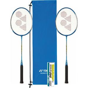 Yonex compleet blauwe recreatieve badmintonset - GR-020 / Softcase en Mavis 200
