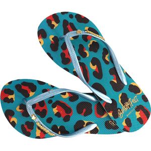 BeachyFeet Teenslippers Retro Leopardo - Blauw - 41