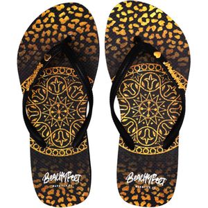 BeachyFeet Teenslipper Dames Mandaleo Flipflop - Zwart Goud