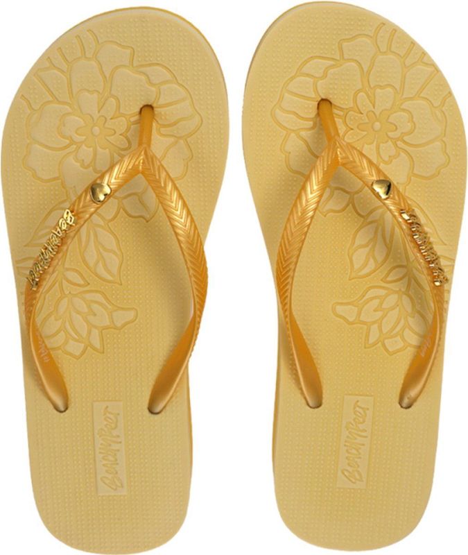 Beachyfeet - Almudena - Teenslipper - Goudkleurig - Sleehak