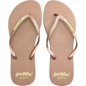 Beachyfeet Teenslipper dames - chocolate