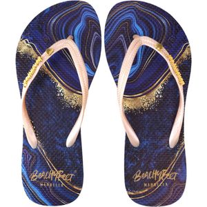 BeachyFeet Teenslipper Dames Marbellous - Blauw - Slipper