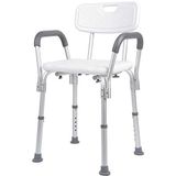 Rehab Douchestoel met rugleuning en armleuningen, douchestoel voor badkuip, in hoogte verstelbare stoel, hulp voor ouderen