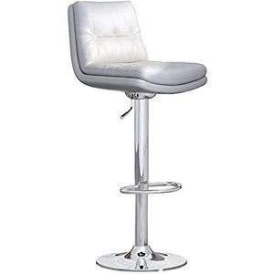 DangLeKJ Barstoelen in hoogte verstelbaar - 360° draaibare barkruk stoelen met rug, moderne pub, keuken, aanrechthoogte, familiekruk, barkruk, barkrukken, set van 1 (lichtgrijs hoogte 65 cm)