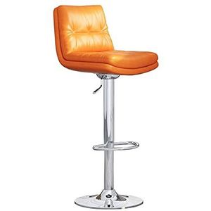 DangLeKJ Barstoelen in hoogte verstelbaar - 360° draaibare barkruk stoelen met rug, moderne pub, keuken, aanrechthoogte, familiekruk, barkruk, barkrukken, set van 1 (lichtgrijs hoogte 65 cm) (oranje