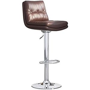 DangLeKJ Barstoelen in hoogte verstelbaar - 360° draaibare barkruk stoelen met rug, moderne pub, keuken, aanrechthoogte, familiekruk, barkruk, barkrukken, set van 1 (lichtgrijs hoogte 65 cm) (bruin