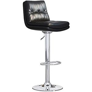 DangLeKJ Barstoelen in hoogte verstelbaar - 360° draaibare barkruk stoelen met rug, moderne pub, keuken, aanrechthoogte, familiekruk, barkruk, barkrukken, set van 1 (lichtgrijs hoogte 65 cm) (zwart