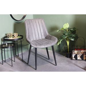 Eetkamerstoel - Kuipstoel - Grijs kleur - Woonkamerstoel - Luxe stoel - Industriële eetkamerstoel - Grijs eetkamerstoel
