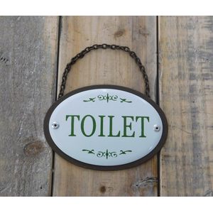 WC bordje - deurbord - WC - toiletbord - Toilet - metaal en emaille