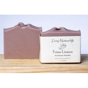 Frisse linnen  Zeepje | 1 stuks |handgemaakt - natuurlijke zeep | vegan | milieubewust | plasticvrij | frisse linnen-Palmolie vrij