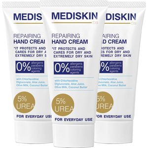 Mediskin Repairing Hand Cream - Handcrème Voordeelverpakking - Hand Crème Zeer Droge & Beschadigde Handen - 5% Ureum & Aloë Vera - 3 x 75ml