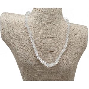 Kwarts Ketting - Natuursteen - groffe natuursteen - schoencadeautjes sinterklaas - Maansteen - ketting - hanger - natuursteen - wicca