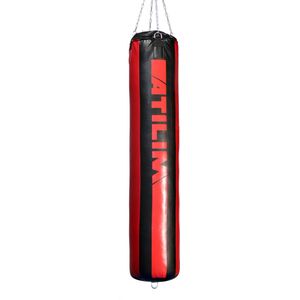 ATILIM FightersGear 120 cm artificial leather heavy bag / artificial leather punching bag / bokszak (Black-Red)