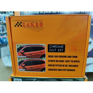 Lakro 'Chrome Out' Set Zwart Mat - Folie strip 5 cm x 15 m. MAT ZWART