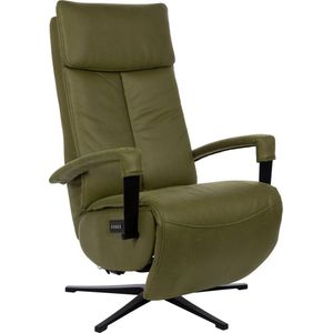 Reggio Relaxfauteuil Elektrisch Verstelbaar met Accu - Optimaal Zitcomfort - Nosagvering voor extra Ontspanning - Relax Fauteuil - Relaxstoel met Armleuning - Groen