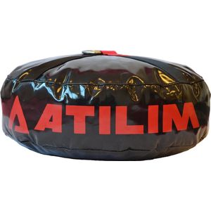 ATILIM FightersGear UNFILLED Double End Heavy Bag Speed Ball Swing Reduction Non-Tear Floor Anchor Core Training Tool Weight Bag Multifunctional Punching Boxing MMA Workout Functional Fitness  Black w/Red Strap Zwart met Rood Band