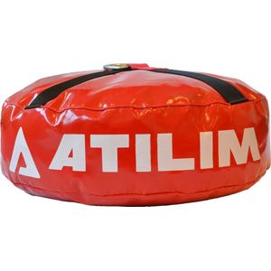 ATILIM FightersGear UNFILLED Double End Heavy Bag Speed Ball Swing Reduction Non-Tear Floor Anchor Core Training Tool Weight Bag Multifunctional Punching Boxing MMA Workout Functional Fitness  Red w/Black Strap Rood met Zwart Band