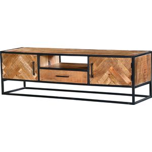 Meubels4nu - Tv meubel Arlington - Mangohout - Metalen frame - 145cm - Gratis montage