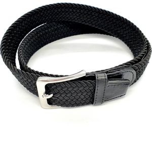 Elastiek Riem - Stretch - Gevlochten - Zwart 105 cm