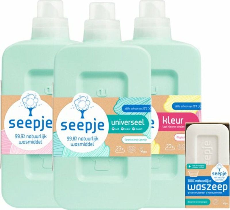 Seepje - Vloeibaar Wasmiddel - Sprankelende Jasmijn - 1 Liter - 23 Wasbeurten