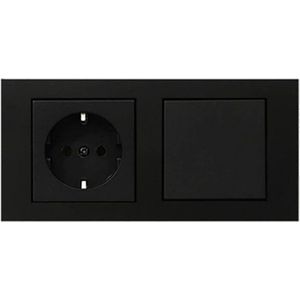 Wandcontactdoos met schakelaar - Inbouw schakelaar - Mat Zwart - OVIVO